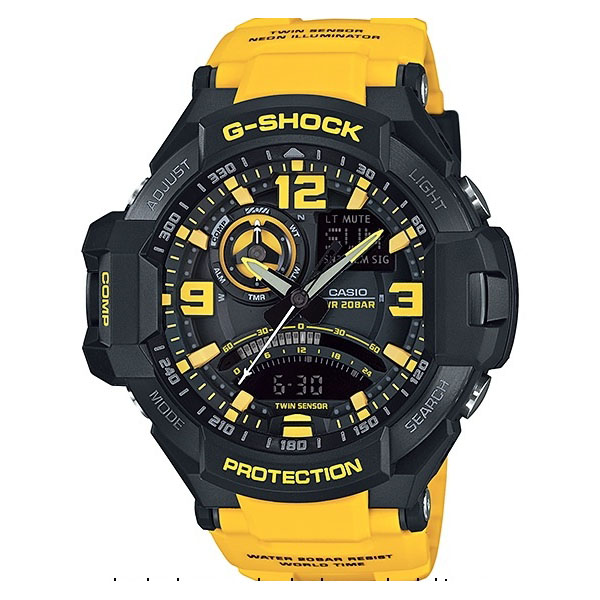 Đồng hồ nam Casio G-Shock GA-1000-9BDR - Dây Cao Su - Màu Vàng Nổi Bật - Chống Nước Cao 200 Mét