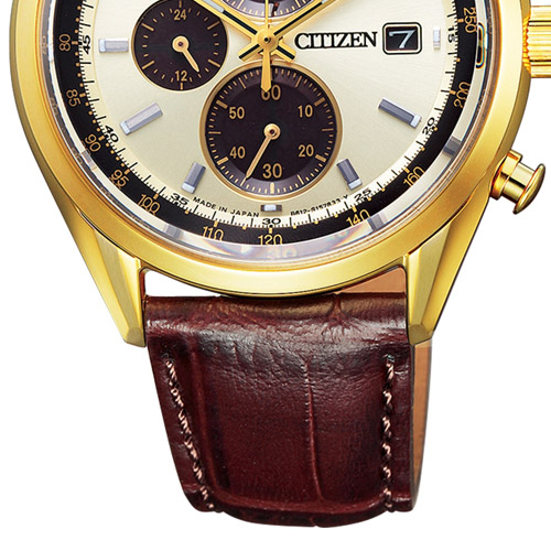 dây da thật màu nâu của đồng hồ Citizen CA0452-01P